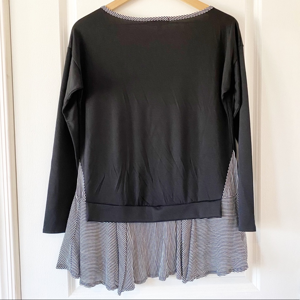 NWOT HAILEY & CO black and white striped blouse - Picture 4 of 8